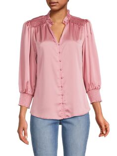 Рубашка с присборенной отделкой и рюшами Karl Lagerfeld Paris, цвет Shell Pink