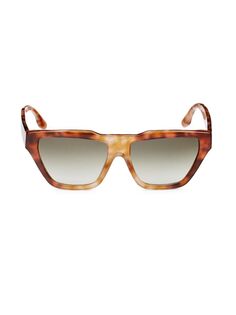 Квадратные солнцезащитные очки «кошачий глаз» 55 мм Victoria Beckham, цвет Blonde Havana