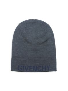 Двусторонняя шерстяная шапка-бини с логотипом Givenchy, цвет Shark Grey