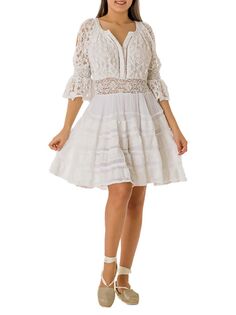 Кружевное многоярусное платье А-силуэта Ranee&apos;S, белый Ranees