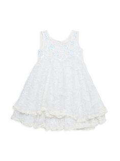 Кружевное платье с пайетками для маленьких девочек и девочек Ranee&apos;S, белый Ranees