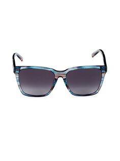 Квадратные солнцезащитные очки 56MM Missoni, цвет Blue Horn