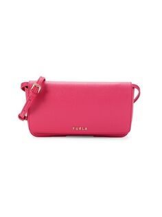 Текстурированная кожаная сумка через плечо Furla, цвет Shocking Pink