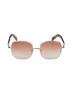 Квадратные солнцезащитные очки 57MM Tom Ford, цвет Shiny Rose Gold Brown