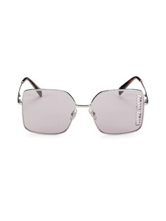 Квадратные солнцезащитные очки 60 мм Miu Miu, цвет Silver Violet