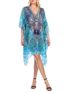Платье-кафтан с микс-принтом La Moda Clothing, цвет Blue Multi