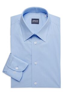 Однотонная классическая рубашка узкого кроя Armani Collezioni, цвет Sky Blue
