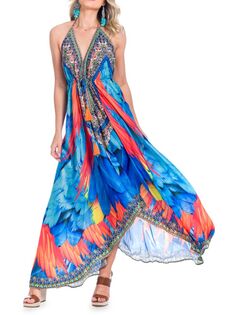 Платье-макияж с воротником халтер и принтом Ranee&apos;S, цвет Blue Multi Ranees