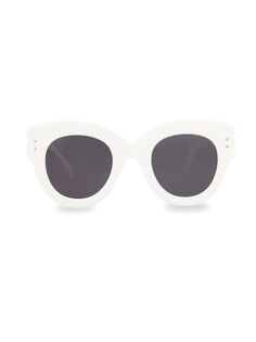 Овальные солнцезащитные очки 48MM Alaïa, белый