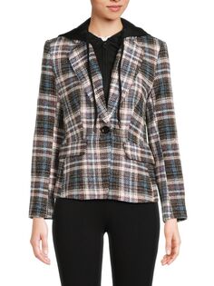 Блейзер с капюшоном Monte Plaid Dickie Twofer Central Park West, цвет Blue Multicolor