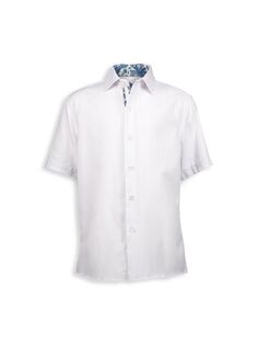 Однотонная рубашка из смесового хлопка для мальчиков Elie Balleh, белый