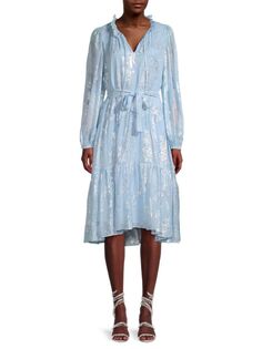 Жаккардовое платье миди Kathryn с эффектом металлик Kobi Halperin, цвет Sky Mist