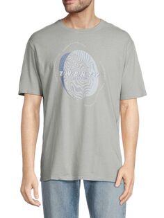 Волнистая футболка с круглым вырезом и рисунком Twenty Montreal, цвет Skyway