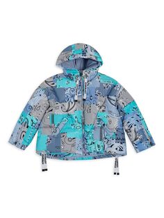 Куртка с принтом пейсли для маленьких девочек и девочек в стиле пэчворк Khrisjoy, цвет Blue Multi Bandana