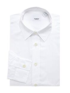 Однотонная классическая рубашка классического кроя Burberry, белый