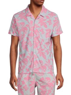Рубашка с цветочным принтом Vintage Summer, цвет Blue Pink
