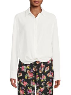 Рубашка на пуговицах с закручивающимся краем Calvin Klein, цвет Soft White