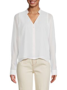 Рубашка с воротником и разрезом Calvin Klein, цвет Soft White