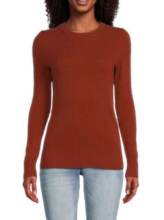 Кашемировый свитер с круглым вырезом Saks Fifth Avenue, цвет Spice