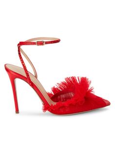 Туфли-лодочки Franca с блестящей сеткой до щиколотки Andrea Wazen, цвет Spicy Red