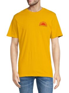 Мотоциклетная футболка Sunlfare с графическим рисунком Deus Ex Machina, цвет Spectra Yellow