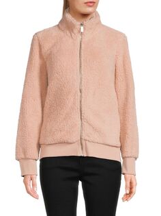 Куртка на молнии из искусственной овчины Calvin Klein, цвет Blush