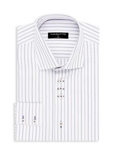Полосатая классическая рубашка Masutto, белый