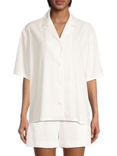 Рубашка Cabana из эластичного льна Rebecca Taylor, белый