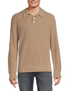 Кашемировый свитер-поло с длинными рукавами Alex Mill, цвет Stone
