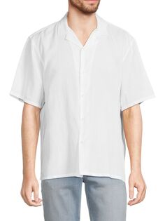 Рубашка с воротником Lyocell Tencel Camp Club Monaco, белый