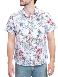 Рубашка на пуговицах с коротким рукавом и цветочным принтом Saryans Arthur, белый