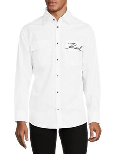 Рубашка с логотипом Karl Lagerfeld Paris, белый