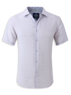 Рубашка приталенного кроя с абстрактным принтом и короткими рукавами Tom Baine, белый