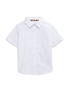 Рубашка на пуговицах с коротким рукавом для мальчика Burberry, белый