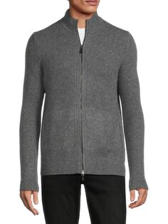 Кардиган Essential из 100 % кашемира на молнии Saks Fifth Avenue, цвет Stone Grey