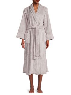 Флисовый уютный халат Natori, цвет Stone Grey