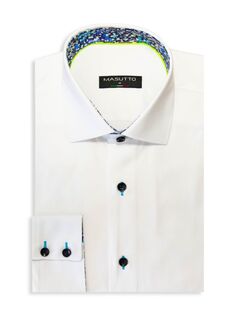 Спортивная рубашка Leonardo Classic Fit контрастного цвета Masutto, белый