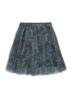 Мини-юбка из кружевного тюля для маленьких девочек и девочек Burberry, цвет Bright Blue