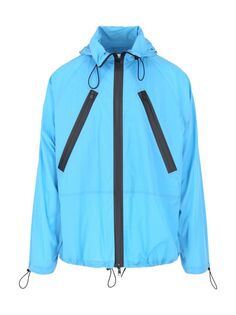 Вельветовая куртка на молнии с капюшоном Bottega Veneta, цвет Bright Blue