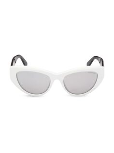 Солнцезащитные очки «кошачий глаз» 53MM Moncler, белый