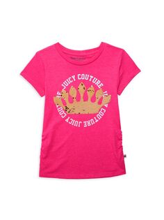 Футболка с логотипом и пайетками для девочек Juicy Couture, цвет Bright Rose