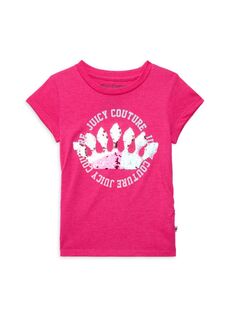 Футболка с пайетками для маленькой девочки «Русалка» Juicy Couture, цвет Bright Rose