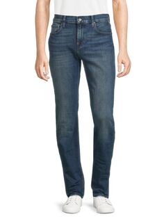 Узкие прямые джинсы с высокой посадкой 7 For All Mankind, цвет Sundance