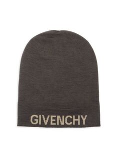 Двусторонняя шерстяная шапка с логотипом Givenchy, цвет Brown Beige