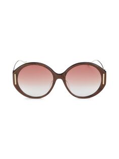 Круглые солнцезащитные очки 58MM Gucci, цвет Brown Gold