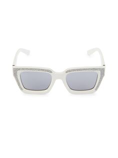 Украшенные солнцезащитные очки прямоугольной формы Jimmy Choo, белый