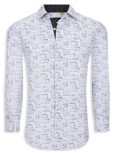 Узкая рубашка с абстрактным кроем Azaro Uomo, белый