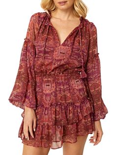 Крестьянское платье Тея Misa Los Angeles, цвет Brown Multi