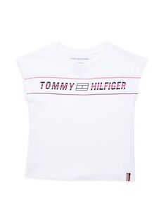 Футболка с логотипом для девочек Tommy Hilfiger, белый