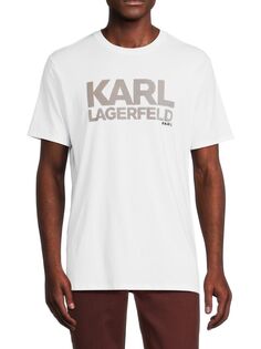 Футболка с логотипом Karl Lagerfeld Paris, белый